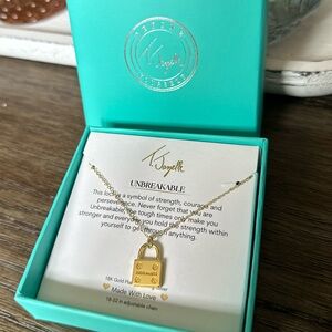 T. Jazelle Unbreakable Gold Charm Necklace BRAND NEW